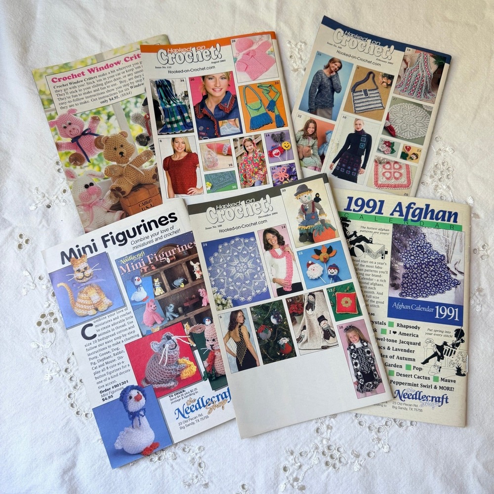 Vintage Lot 6 Hooked on Crochet Magazine Patterns #16, 24, 22, 108, 109, 112 - Picture 5 of 8